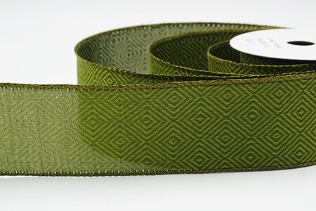 Matchagroen geometrisch ruitpatroon tweed draadlint_KW0477GC-15-185